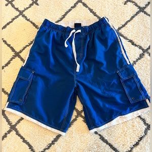 Blue swim trunks